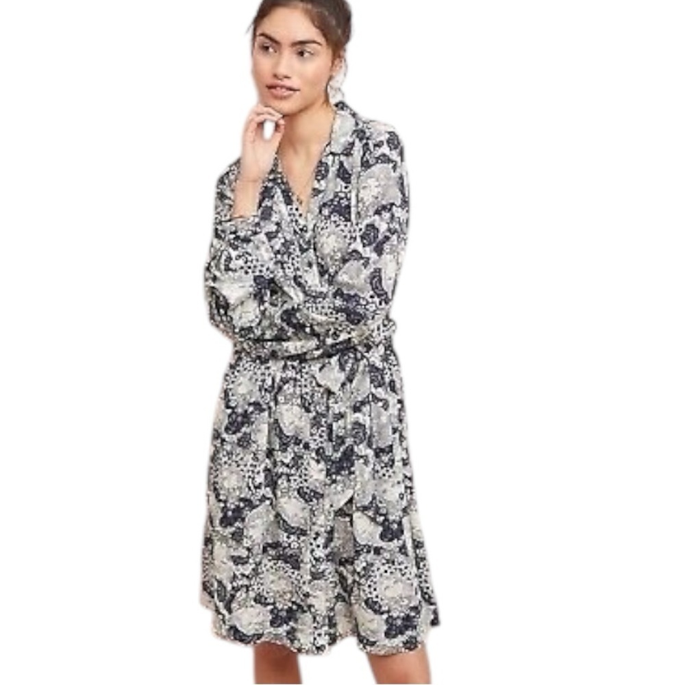 Anthropologie Conversations 34 of 52 Novelty Print Button Up Shirt Dress Sz‎ 4P